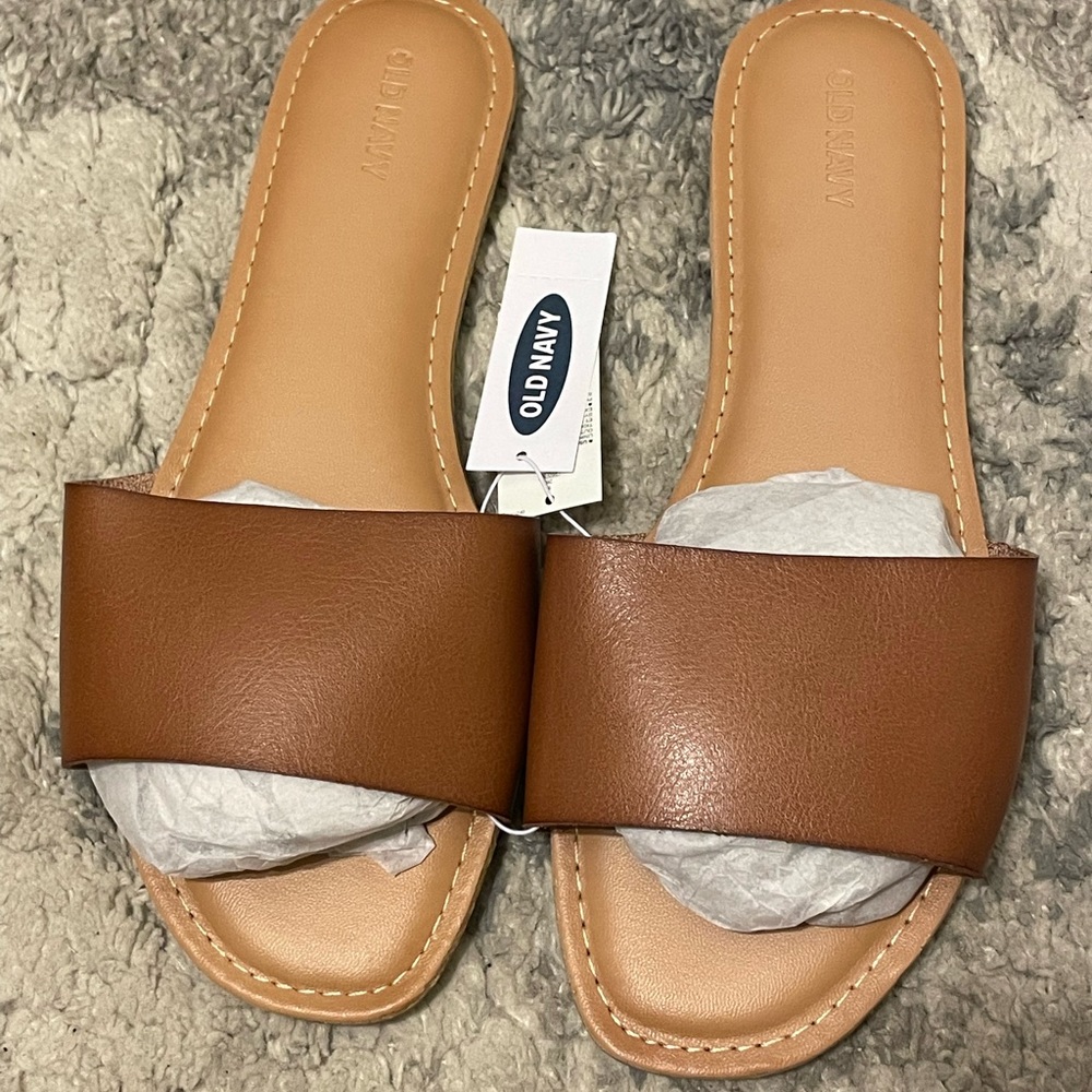 Old Navy Cognac Slides
